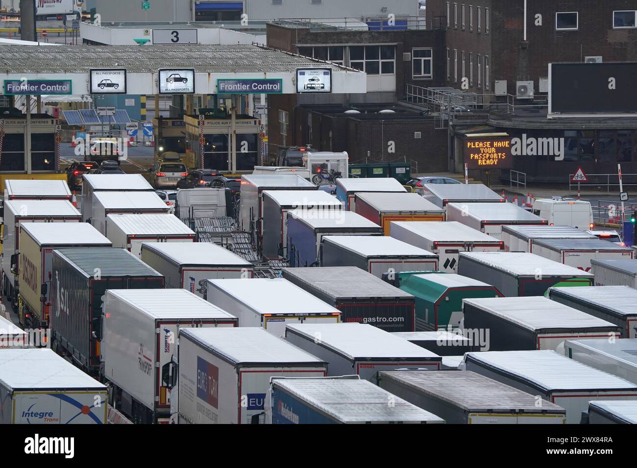Traffic at the Port of Dover in Kent as the getaway for the Easter weekend begins. Picture date: Thursday March 28, 2024. Stock Photo