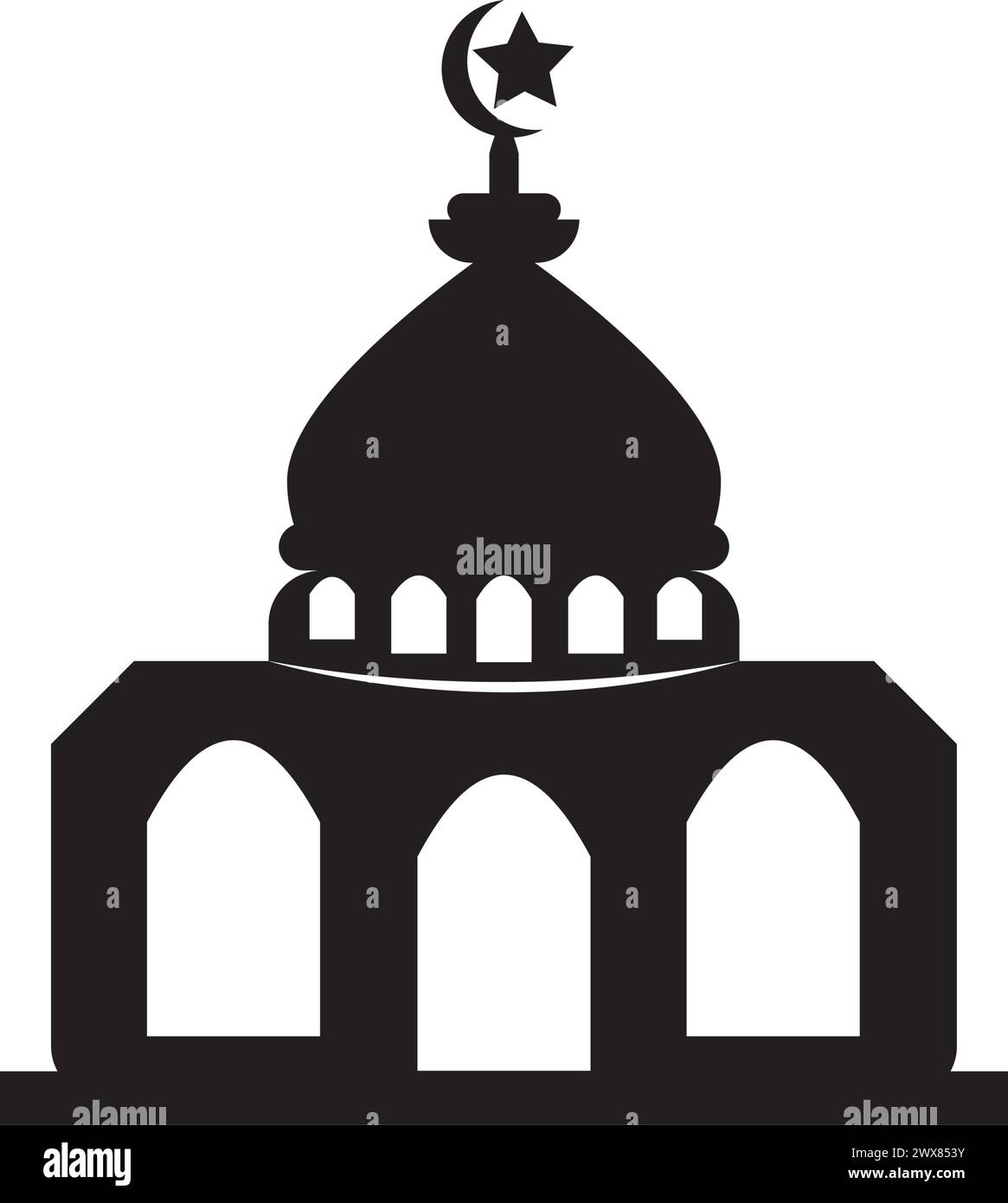 Mosque icon logo, vector design illustration Stock Vector