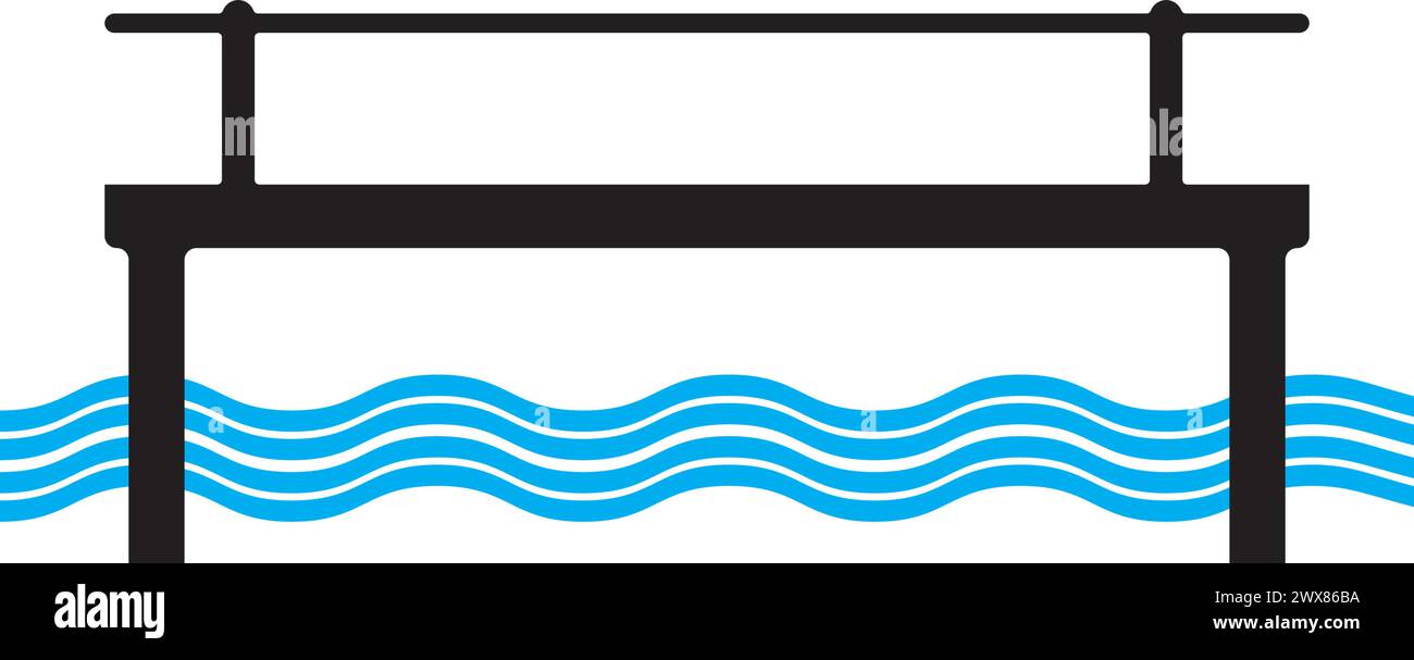 Bridge icon logo, vector design illustration Stock Vector