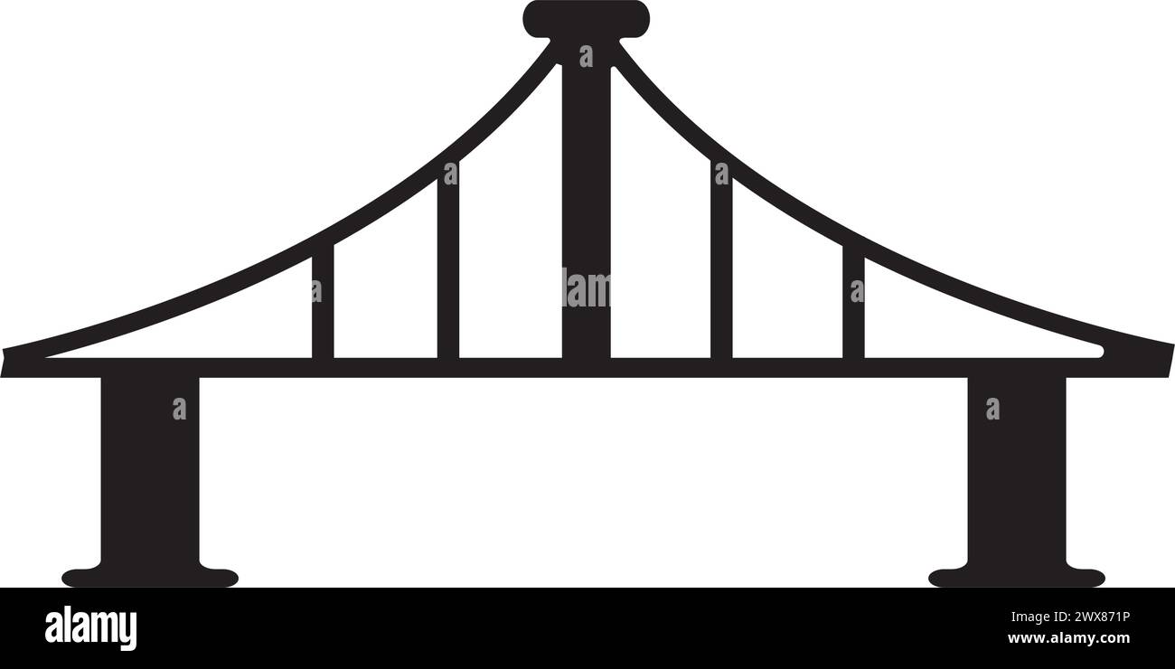 Bridge icon logo, vector design illustration Stock Vector