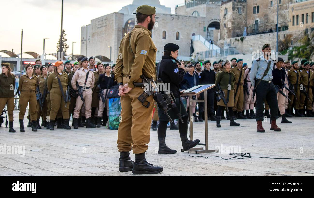 Induction ceremony for new graduates of the IDF officer school. The ...