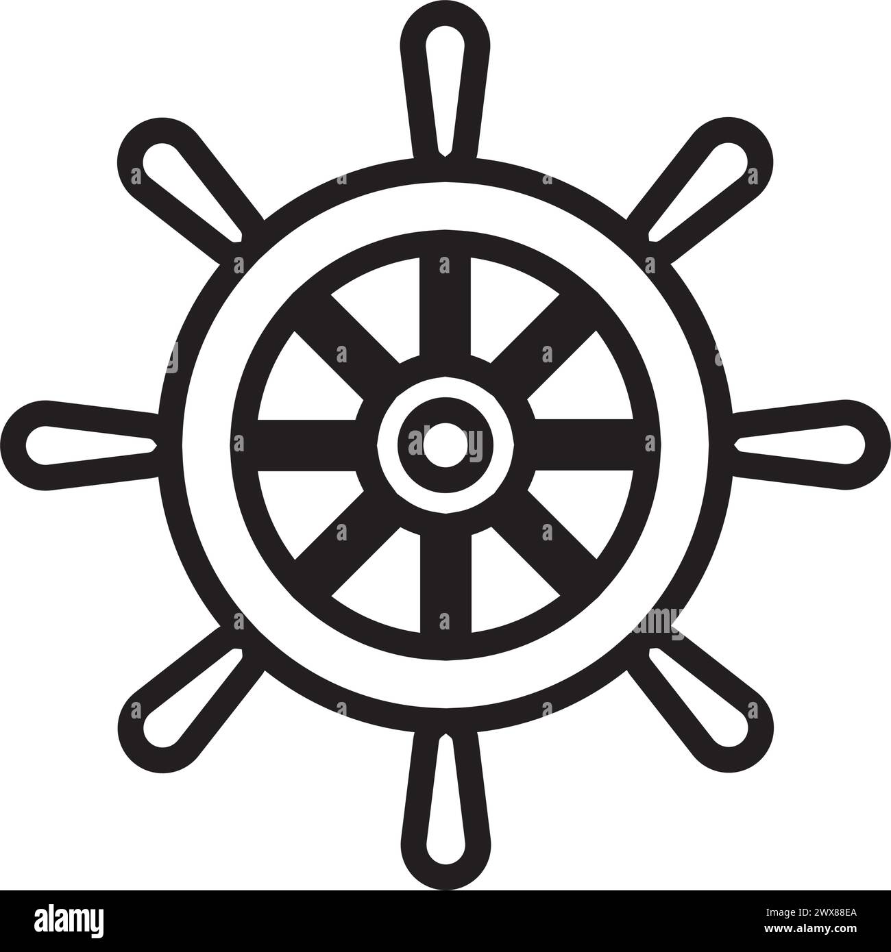 ship rudder icon vector illustration symbol design Stock Vector