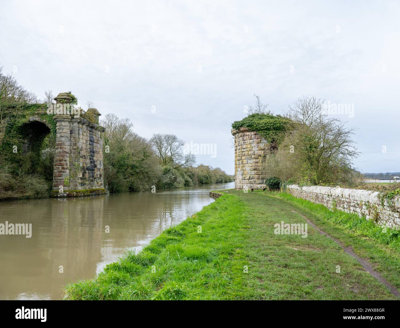March 2024 Severn railway bridge, Purton, ships graveyard in