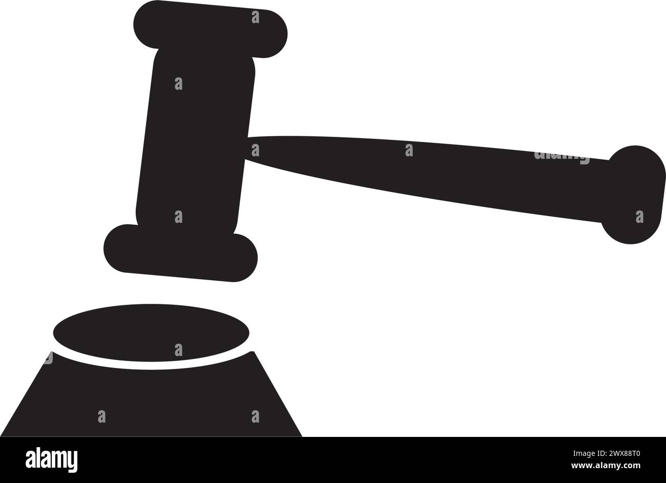Hammer icon logo, vector design illustration Stock Vector