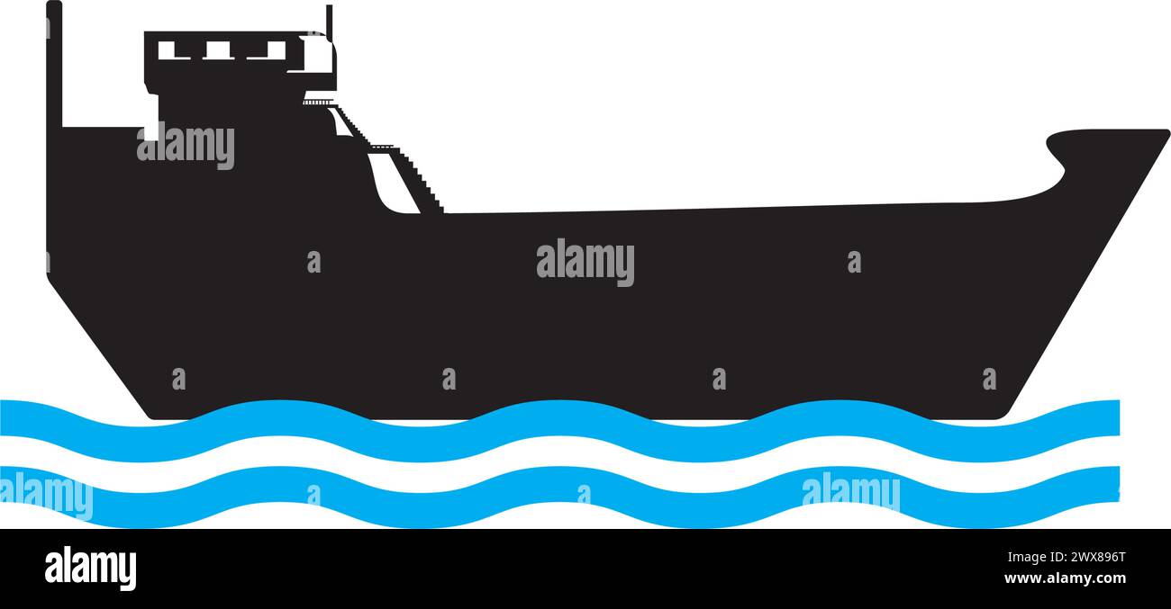 Ship icon logo, vector design illustration Stock Vector
