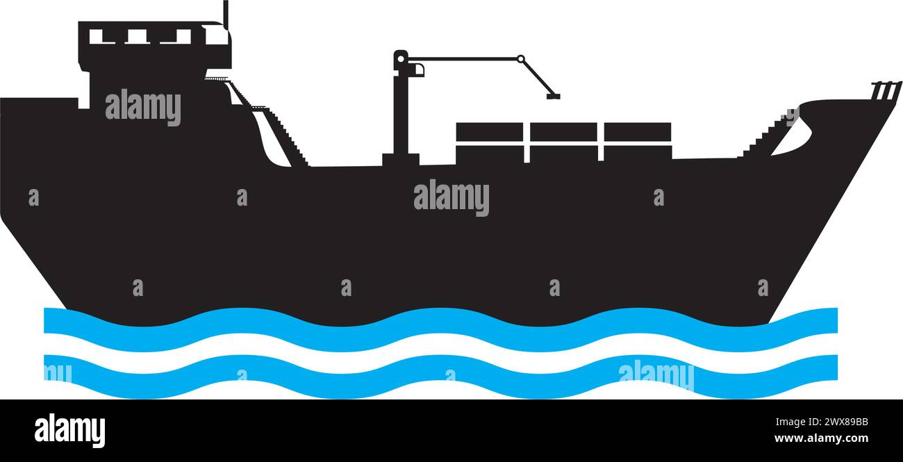 Ship icon logo, vector design illustration Stock Vector