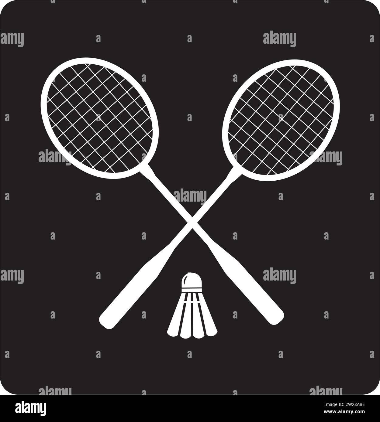 badminton racket icon vector illustration logo design Stock Vector