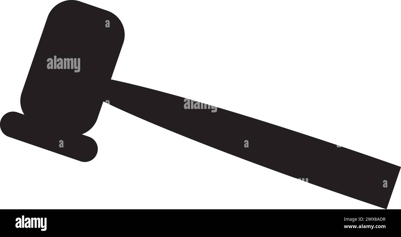 Hammer icon logo, vector design illustration Stock Vector