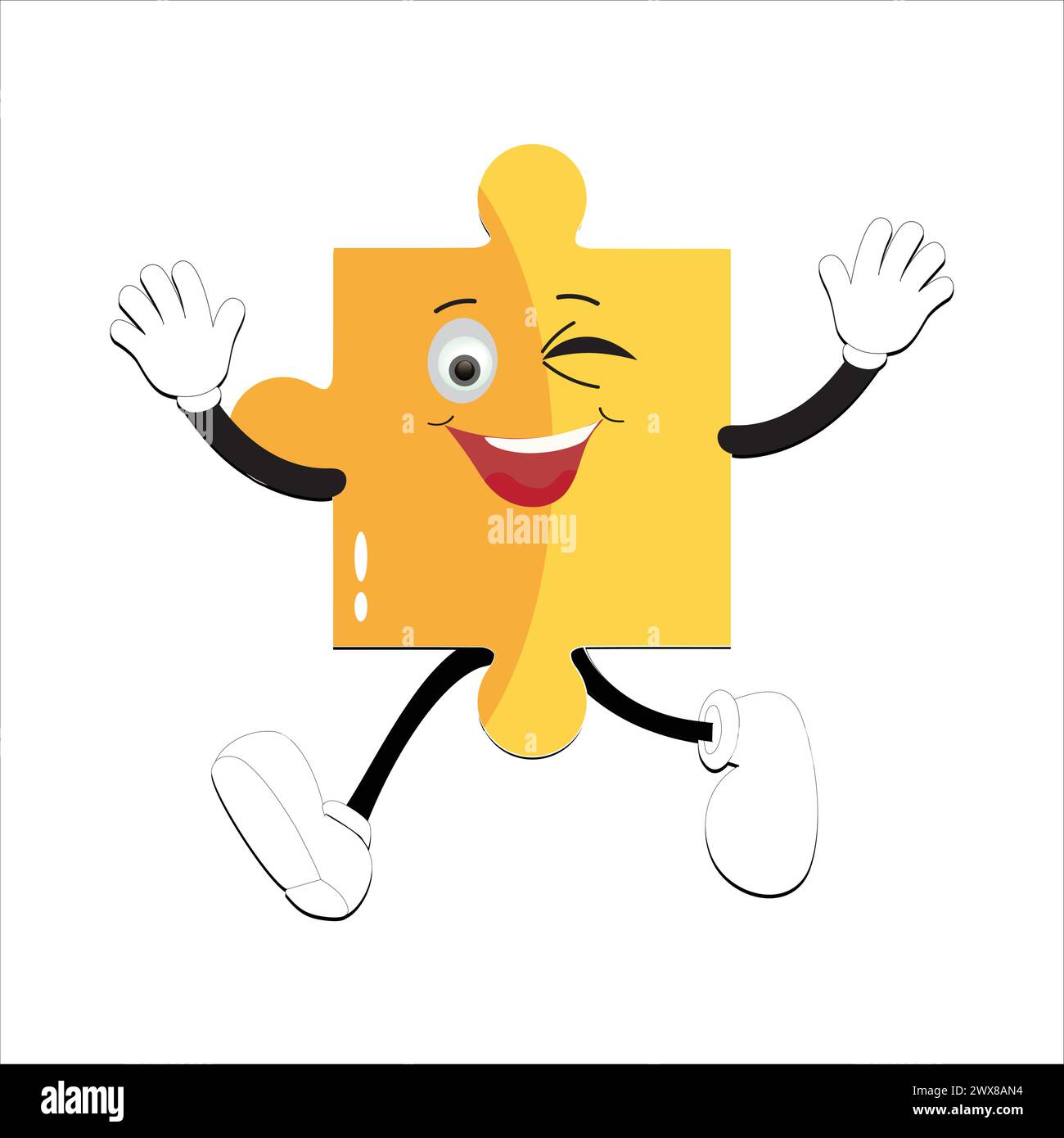 Puzzles faces. Funny bright puzzle pieces characters cute smile or