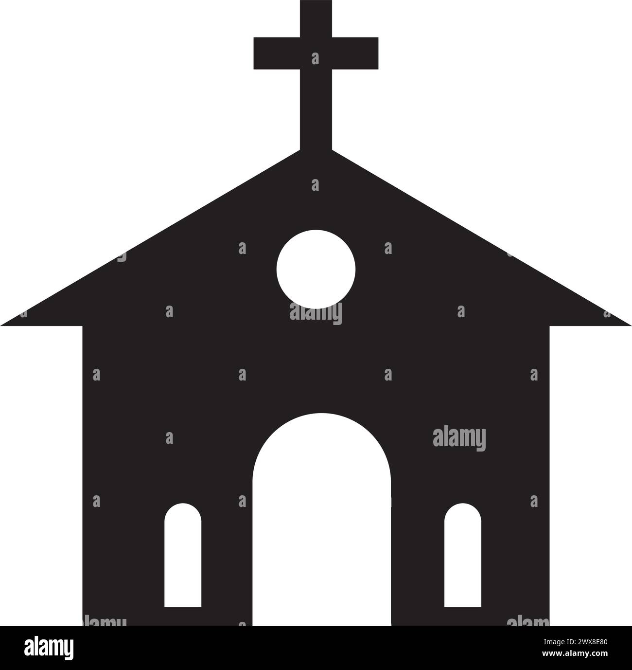 christian church icon vector illustration logo design Stock Vector ...