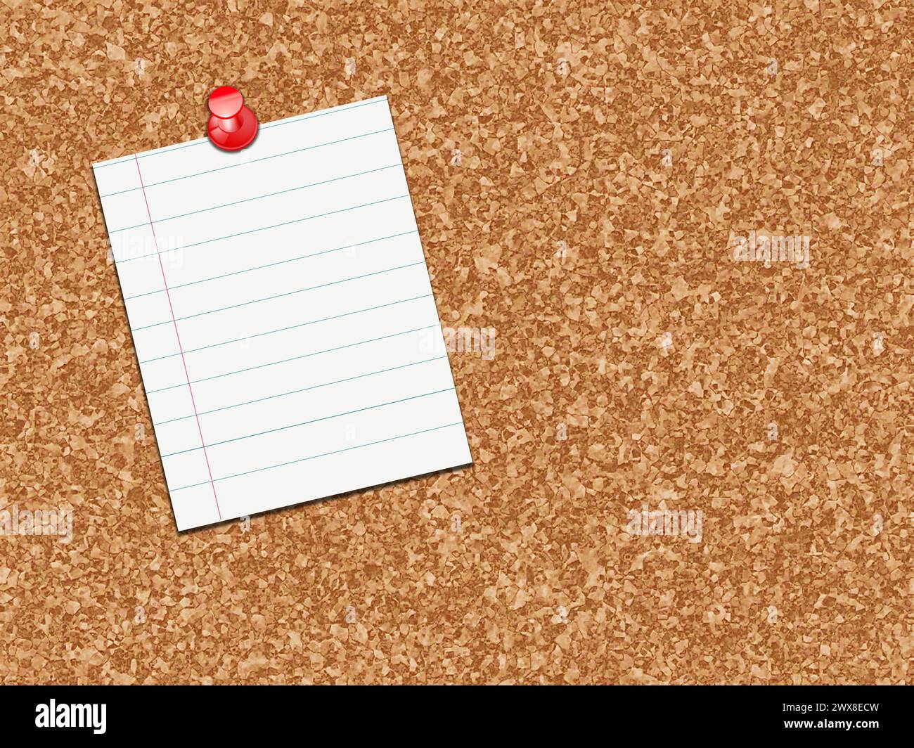 A notepaper and pin on cork board Stock Photo