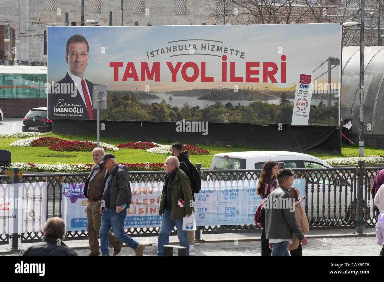 Election campaign of Istanbul Mayor and Republican People's Party, or CHP, candidate Ekrem Imamoglu in Istanbul, Turkey, March 27, 2024. (CTK Photo/Pa Stock Photo