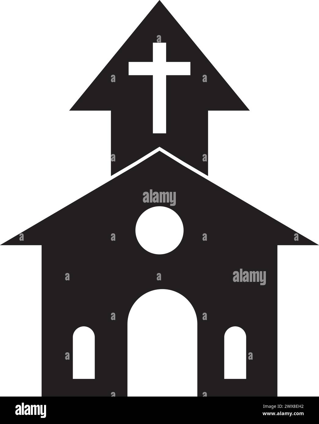 christian church icon vector illustration logo design Stock Vector ...