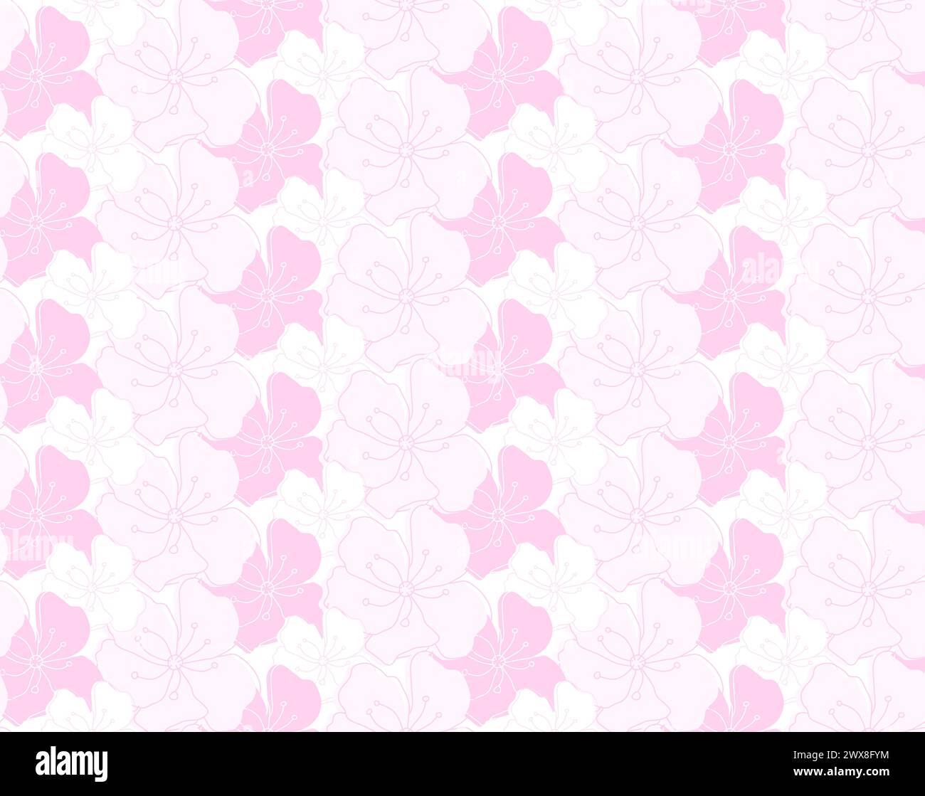 Pastel Pink Floral Pattern Background Stock Vector