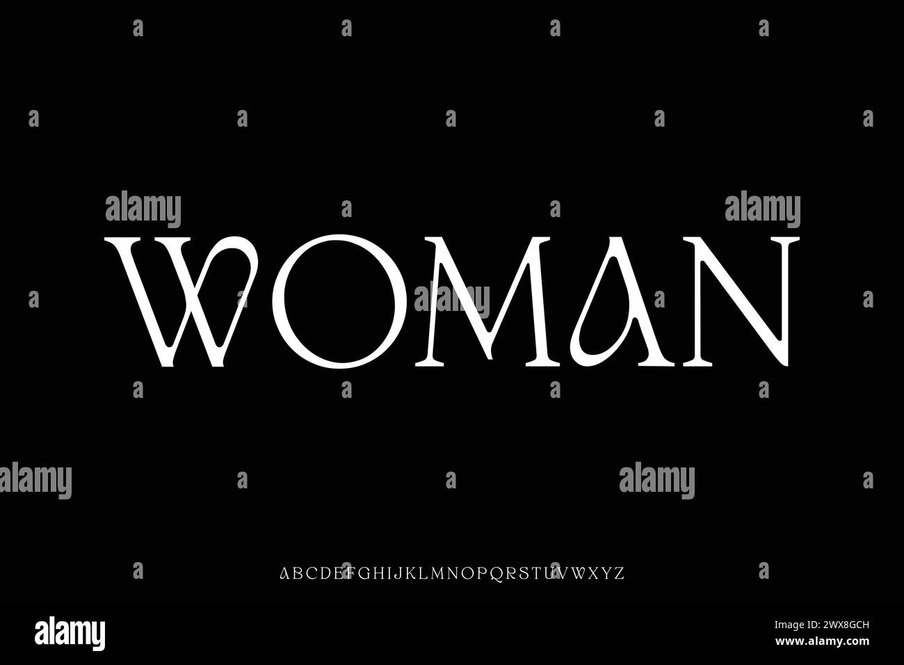 Elegant beauty woman alphabet display font vector. Feminine fluid