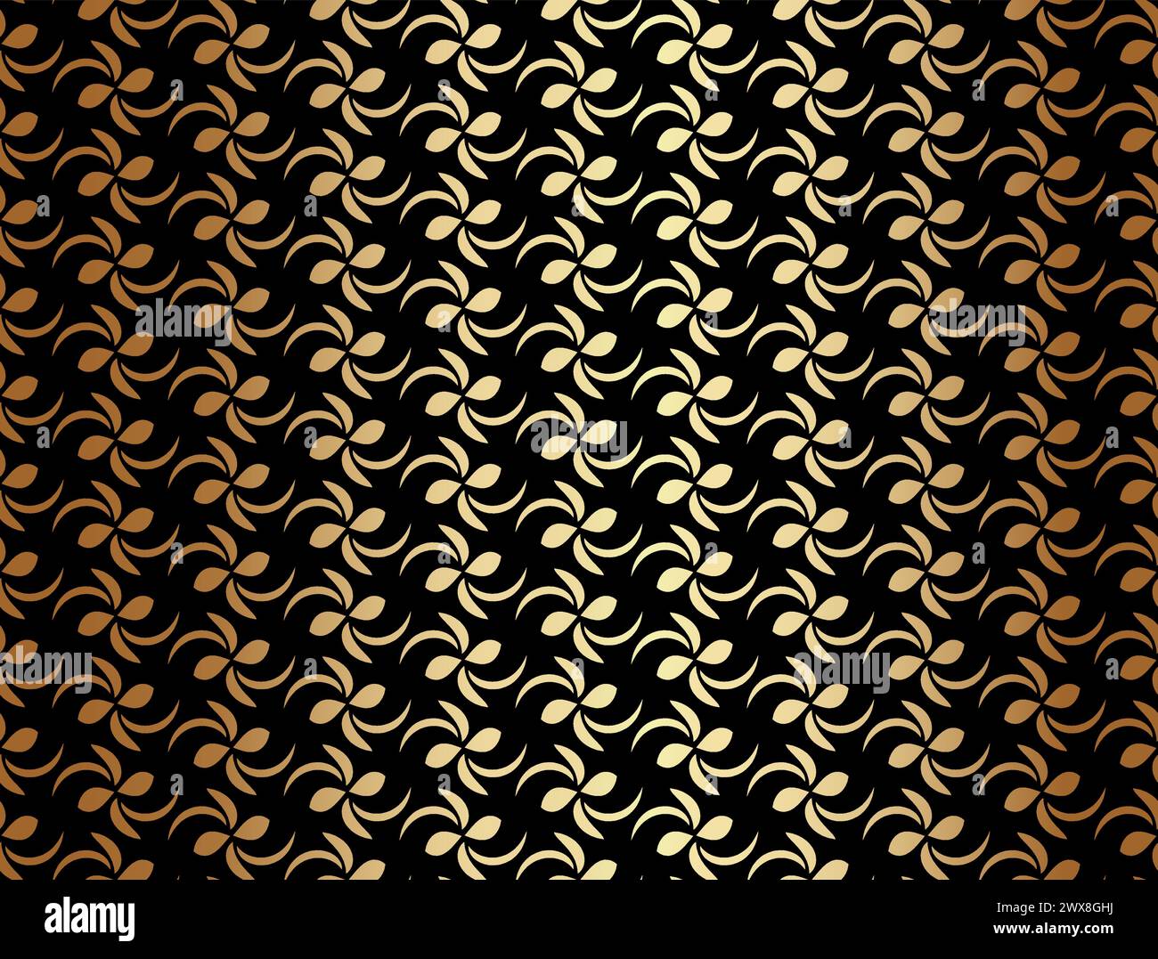 Black and Gold Abstract Floral Seamless Pattern Stock Vector Image ...
