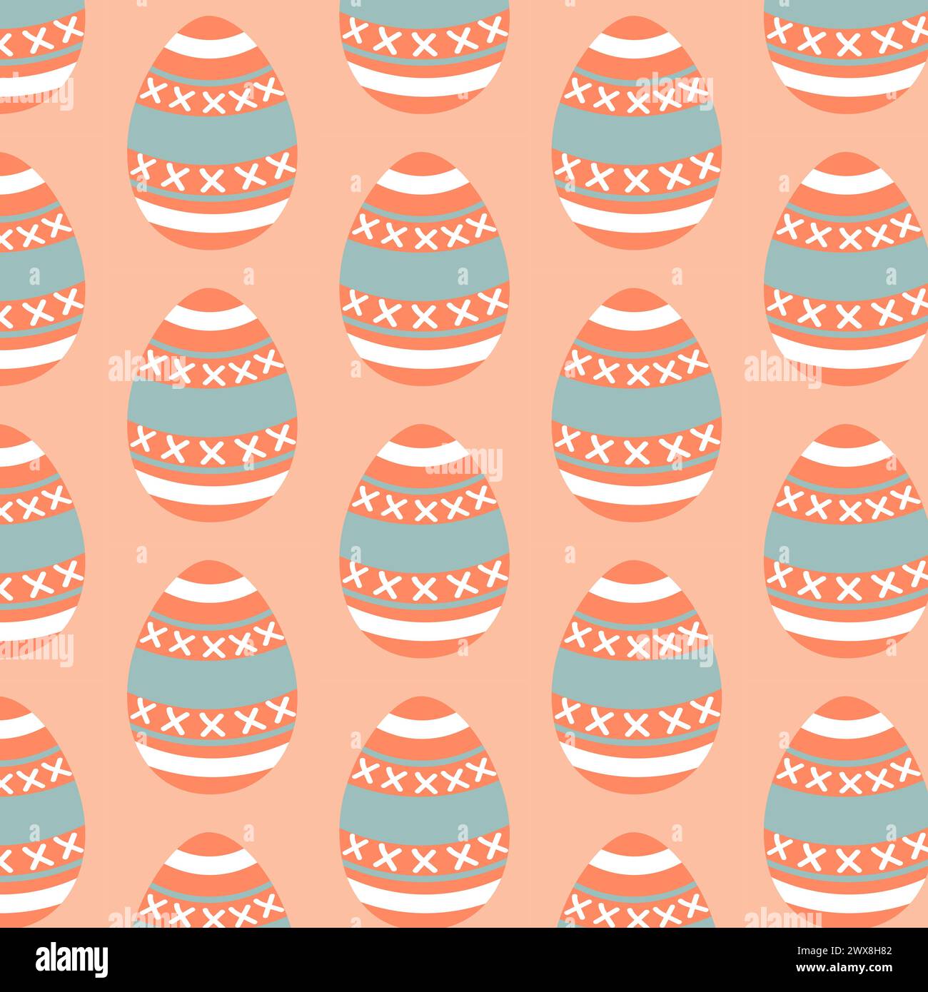 Easter eggs simple seamless pattern. Easter eggs, Easter symbol, decorative vector elements. Stock Vector
