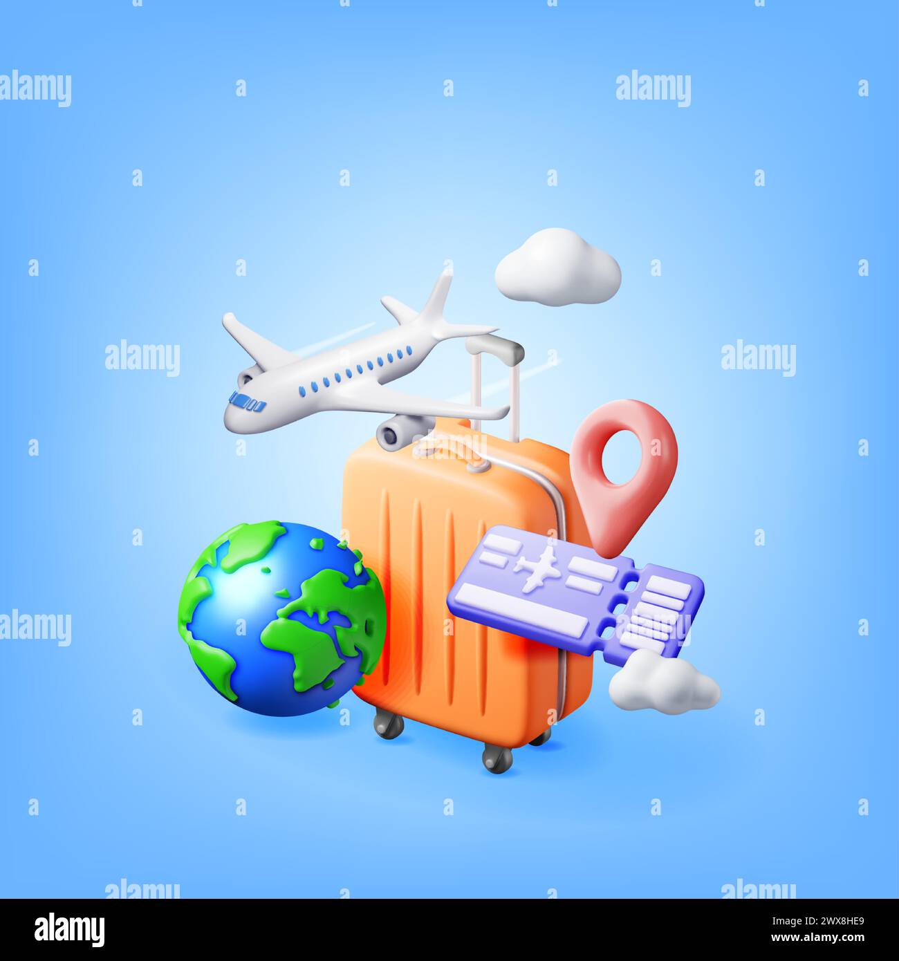 Around the world airline ticket Stock Vector Images - Alamy