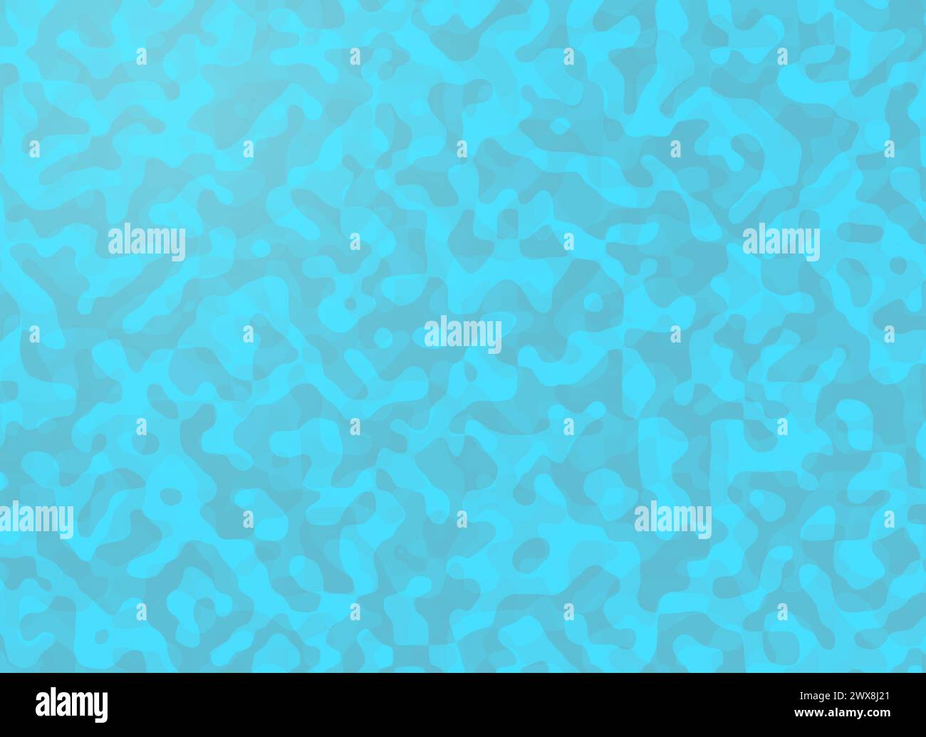 Abstract and chaotic blue and turquoise layered shapes and patterns. Abstract high resolution full frame colorful background with copy space. Stock Photo