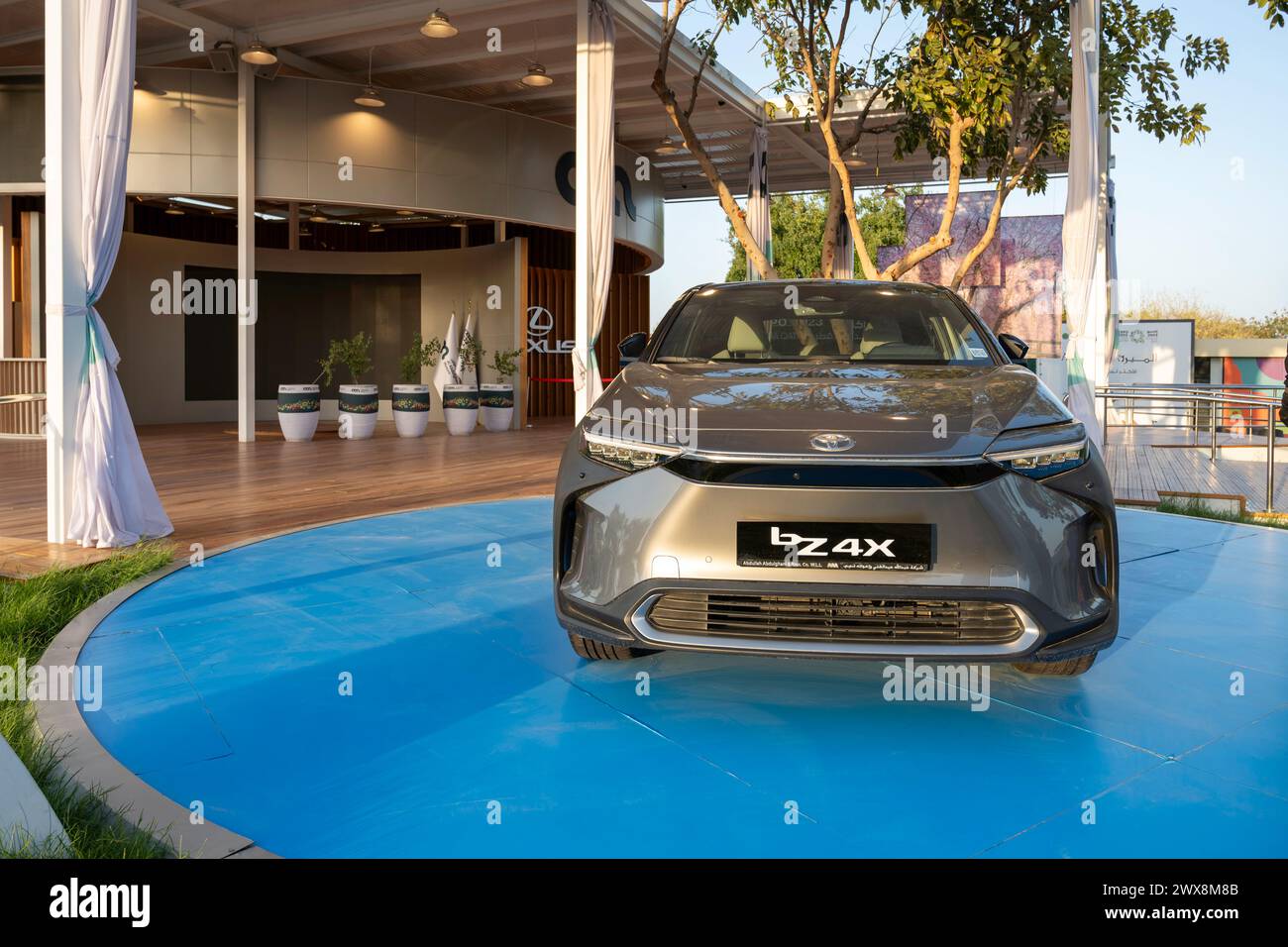 Battery electric compact crossover SUV Toyota bZ4X in Doha Expo 2023 ...