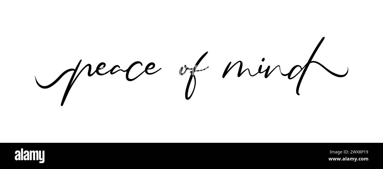 Peace Of Mind - lettering vector isolated on white background Stock Vector