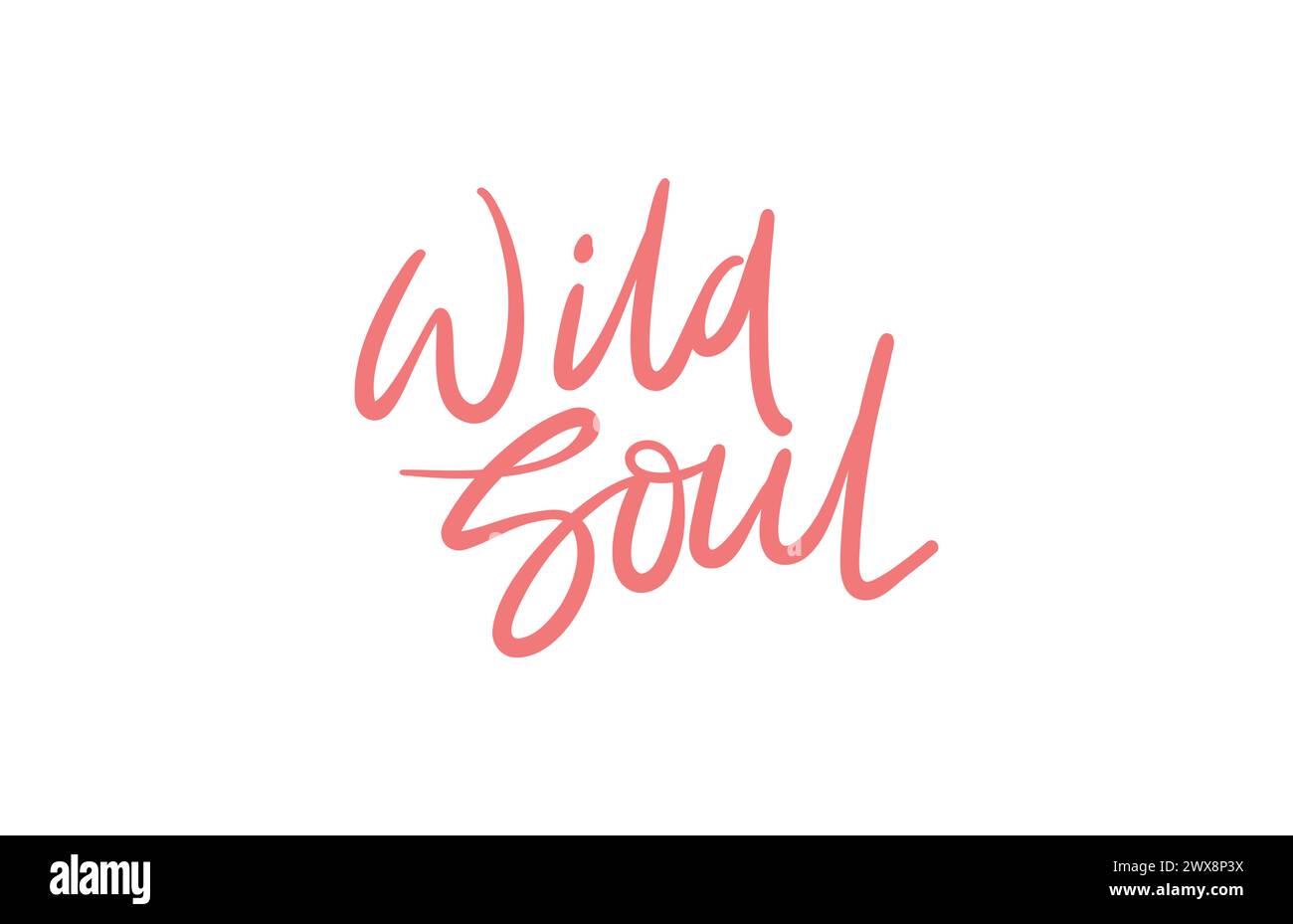 Wild Soul lettering vector isolated on white background Stock Vector