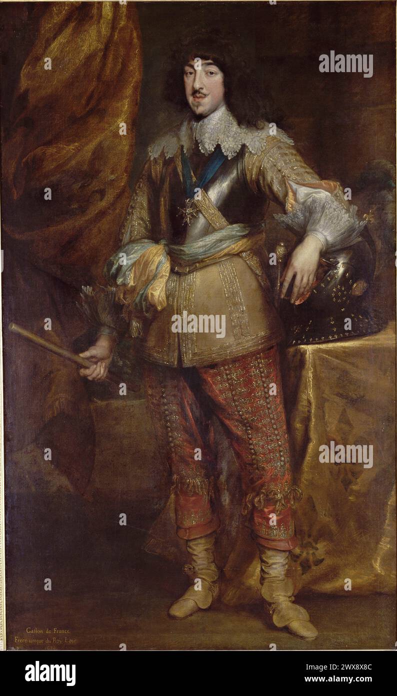 Portrait of Gaston, Duke of Orléans, 1632 or 1634. Musée Condé, Chantilly, France. Anthony van Dyck Stock Photo