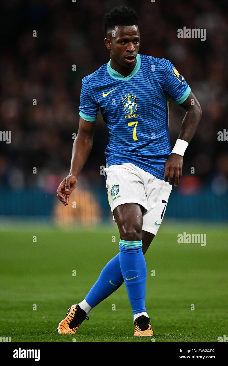 LONDON, ENGLAND - MARCH 23: Vinicius Junior of Brazil during the international friendly match between England and Brazil at Wembley Stadium on March 2 Stock Photo