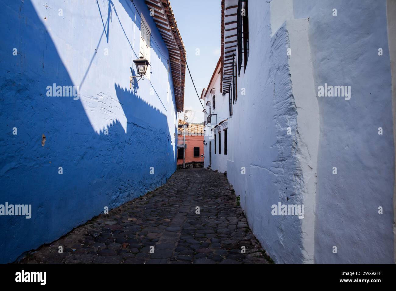 Famous historical street of traps located in the historic center of the heritage town of Honda in the department of Tolima in Colombia Stock Photo