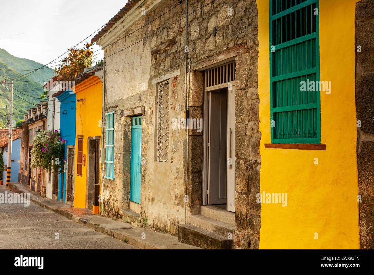 Beautiful antique streets of the Heritage Town of Honda located in the department of Tolima in Colombia Stock Photo