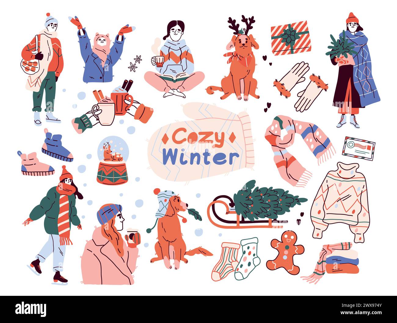 Winter recreation outdoors Stock Vector Images - Alamy