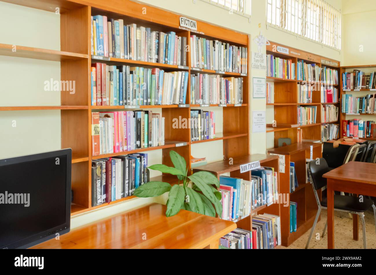 Inside A Library Stock Photo