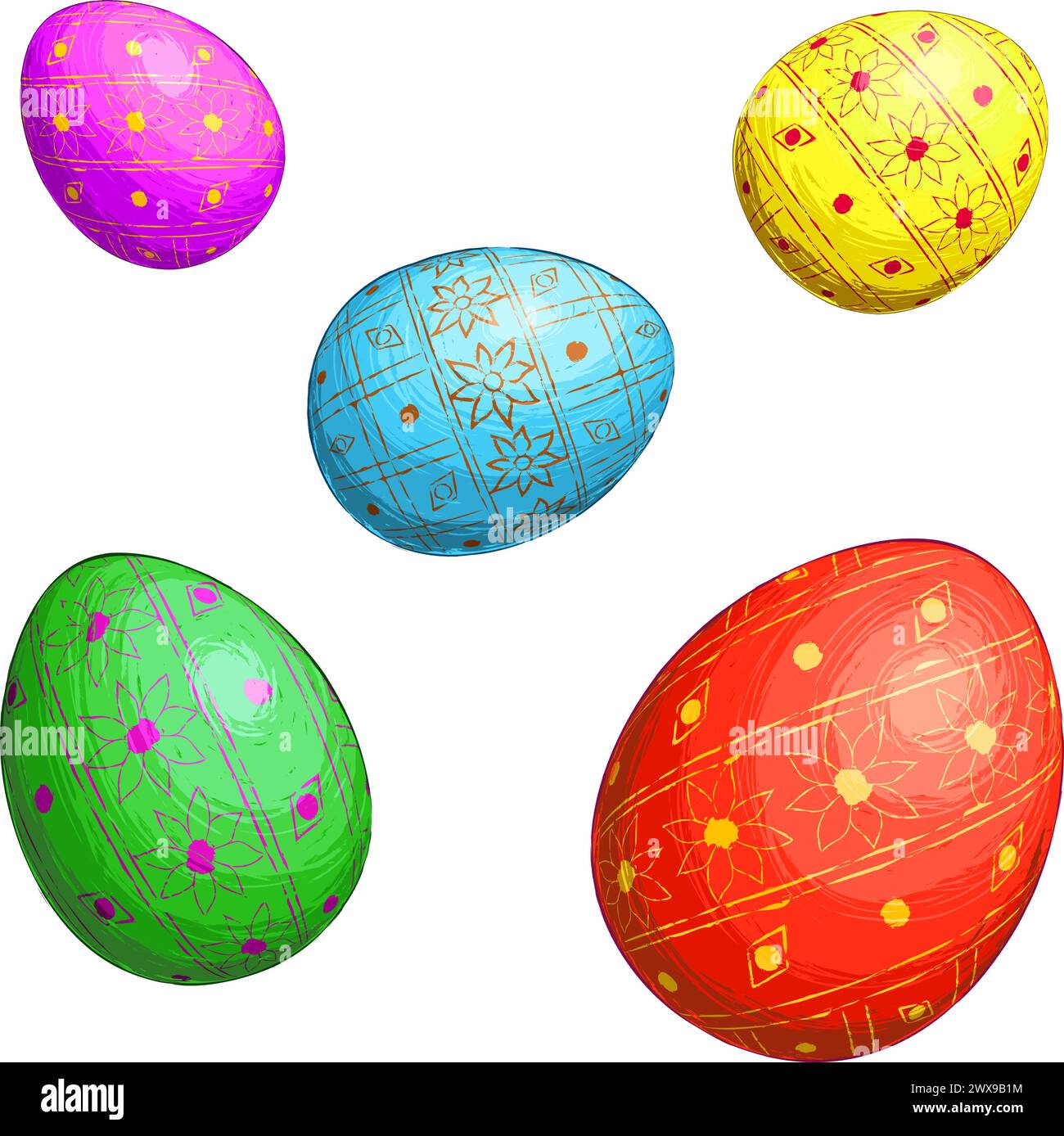 Hand painted decorated egg Stock Vector Images - Alamy