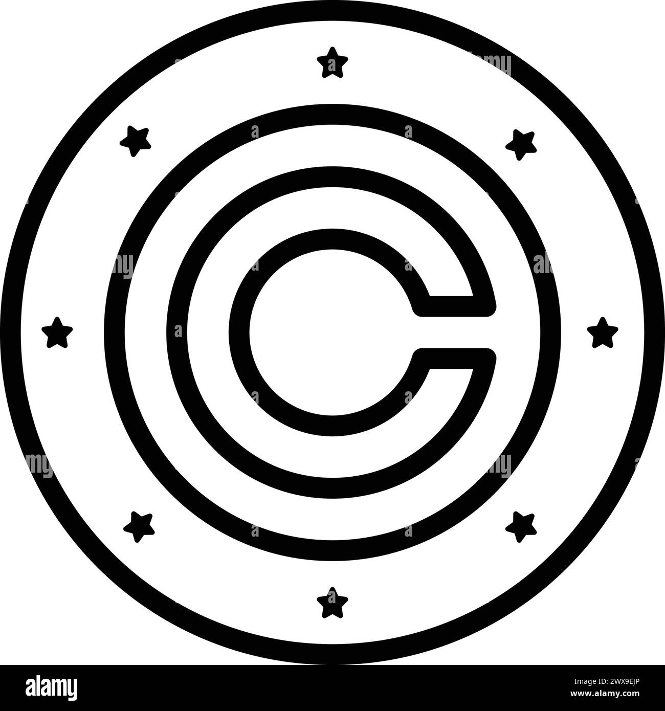 Icon for copyright, label Stock Vector