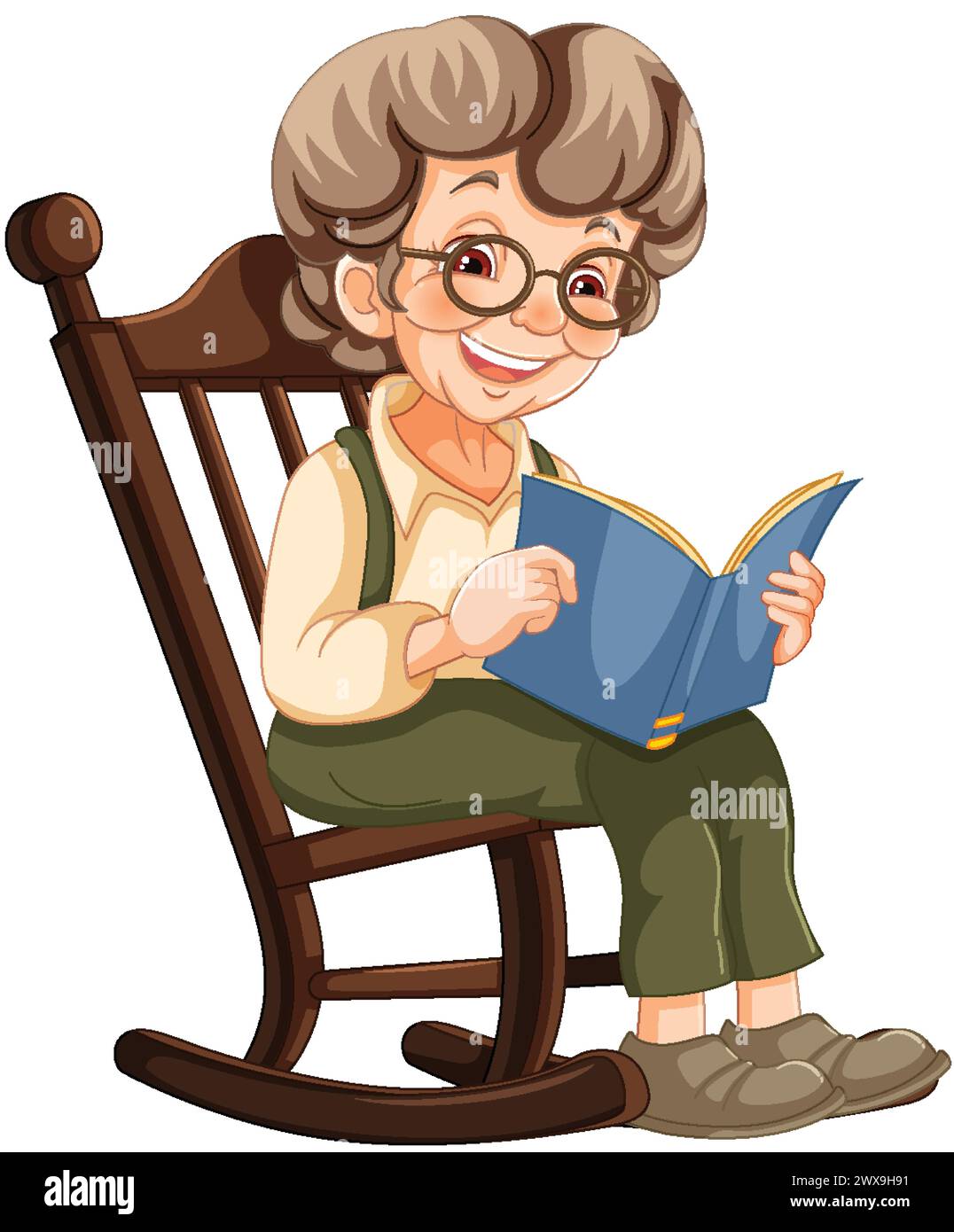 Woman in a rocking chair Stock Vector Images - Alamy