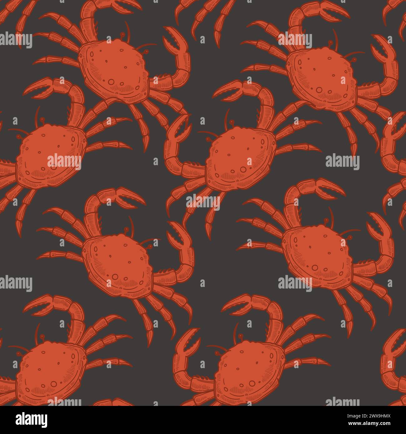 Pattern Loster Red Lobster Dark Pattern vector Stock Vector Image & Art - Alamy