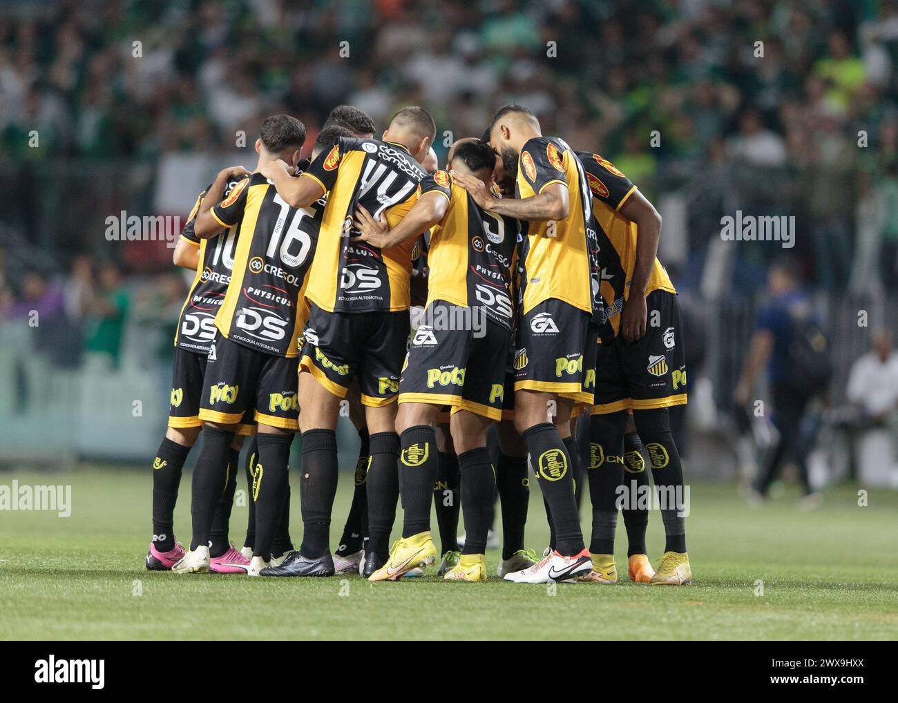 São Paulo (SP), Brazil. March 28, 2024 - Football / Palmeiras vs Novorizontino - Novozorentino team posed for picture during the match between Palmeiras and Novorizontino, a game valid for the semifinals of the 2024 São Paulo Football Championship, held at the Allianz Parque stadium, on Thursday night (28). Credit: Vilmar Bannach/Alamy Live News Stock Photo