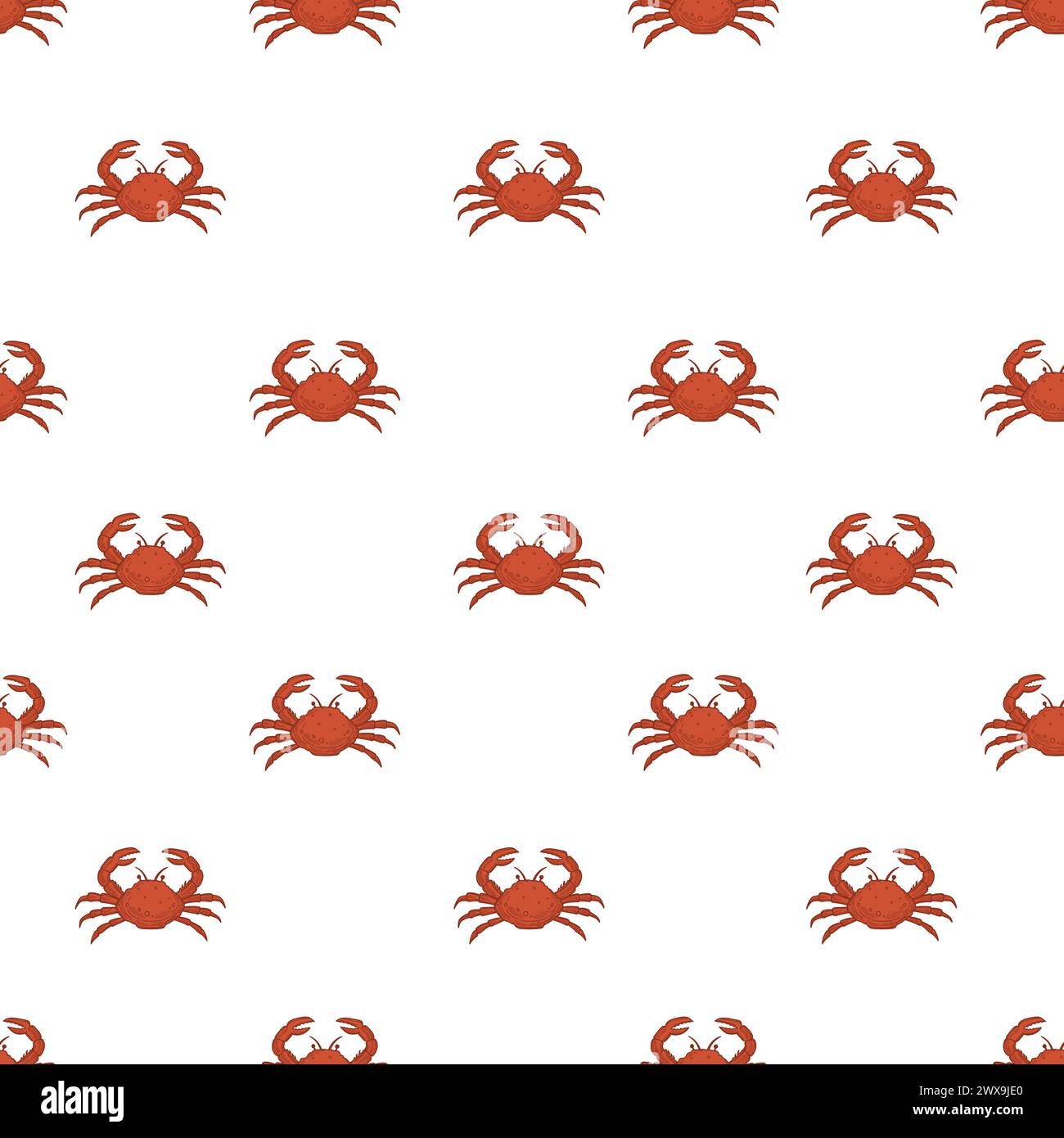 Red Crab Pattern White Background Stock Vector Image & Art - Alamy
