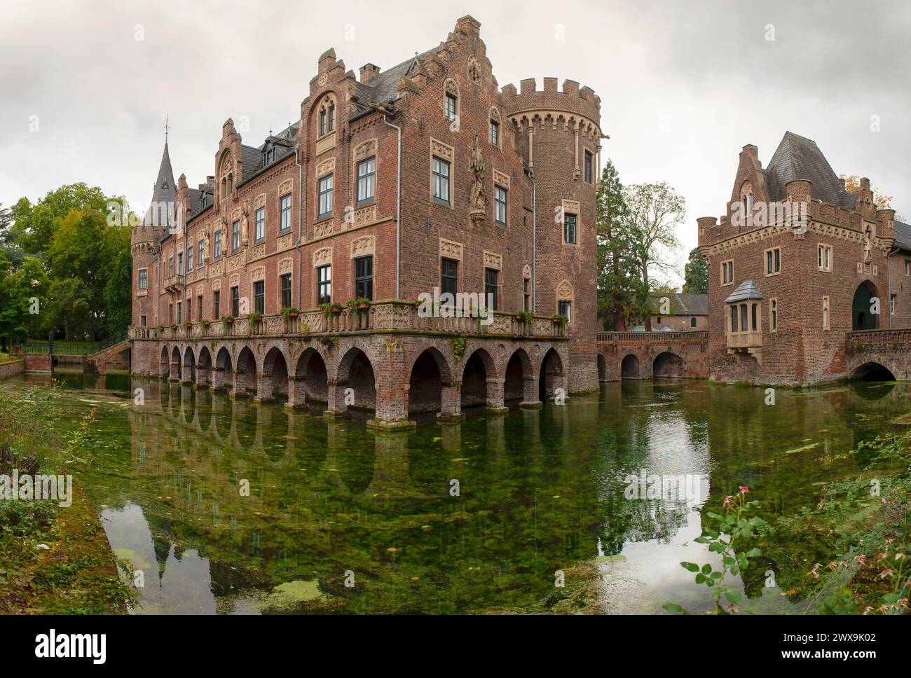Visiting Paffendorf castle in North Rhine-Westphalia, Germany on a rainy day Stock Photo