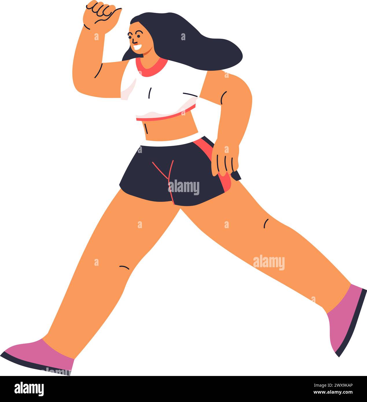 Running Woman in Sportswear Vector Stock Vector Image & Art - Alamy