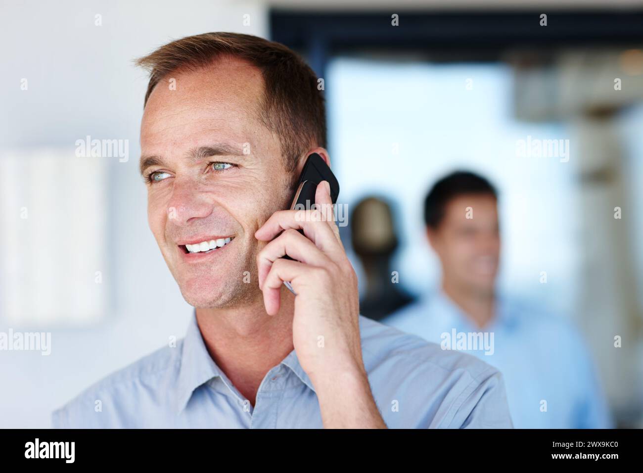 Good Call Image Phone call, smile and businessman talking, speaking and chat on mobile ...