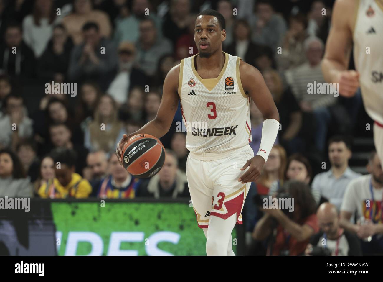 Jordan Loyd of Monaco during the Turkish Airlines EuroLeague basketball match between LDLC ASVEL Villeurbanne and AS Monaco on March 28, 2024 at LDLC Arena in Decines-Charpieu near Lyon, France Stock Photo