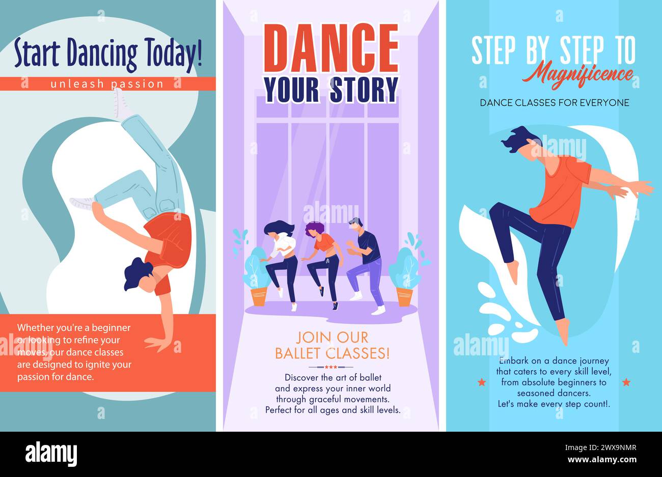 Elegant Ballet Dance Sequence Stock Vector