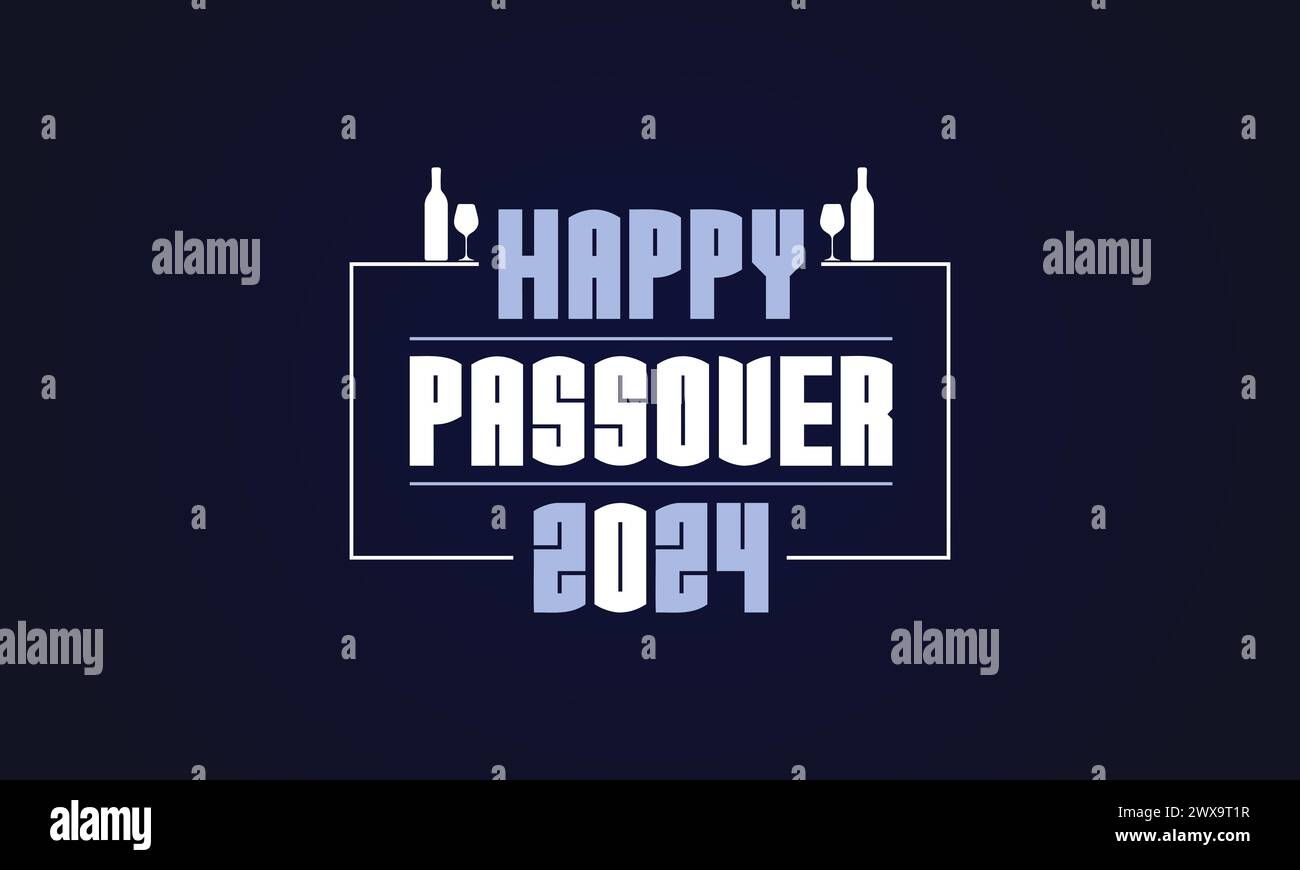 Happy Passover 2024 beautiful text illustration design Stock Vector