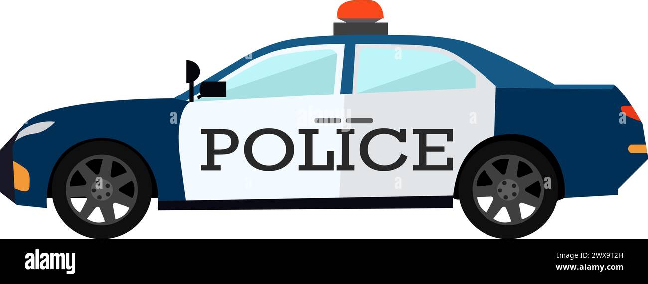 Police car vector icon isolated on white Stock Vector
