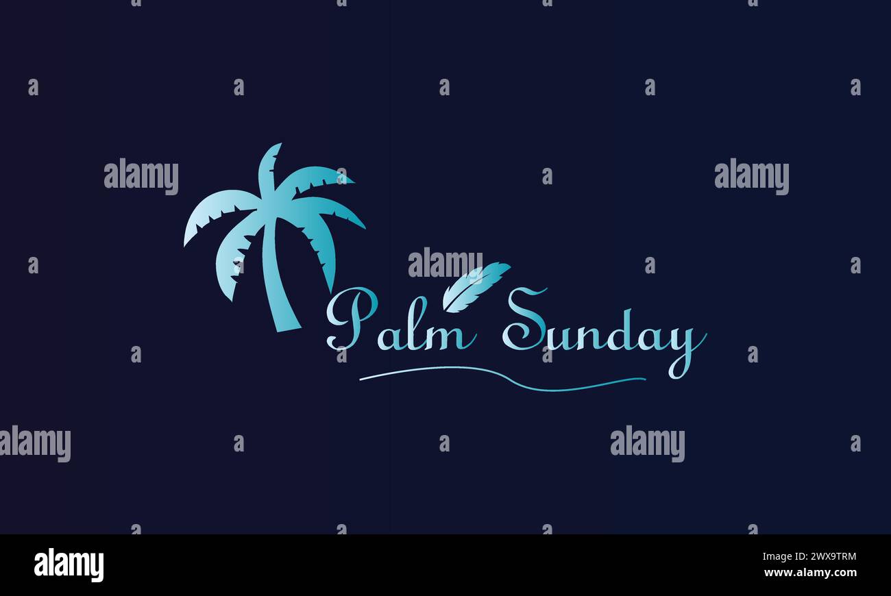 Palm Sunday text Stylish Text illustration Design Stock Vector