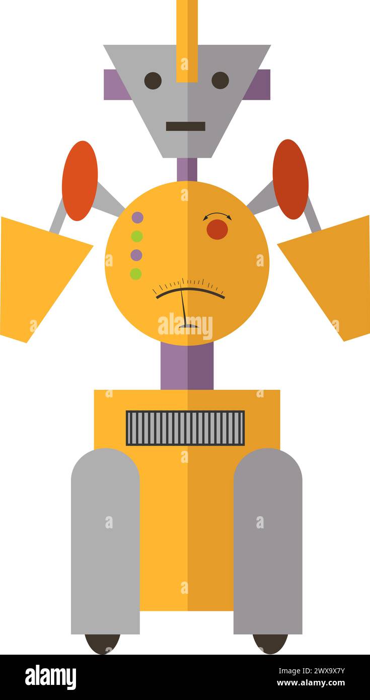 Industrial robot ai machine vector icon isolated on white Stock Vector ...