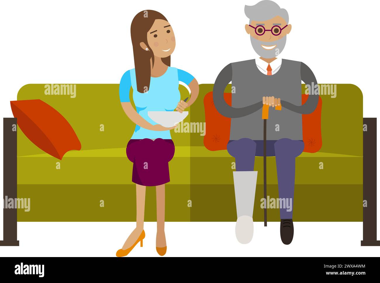 Caring for seniors Stock Vector Images - Alamy