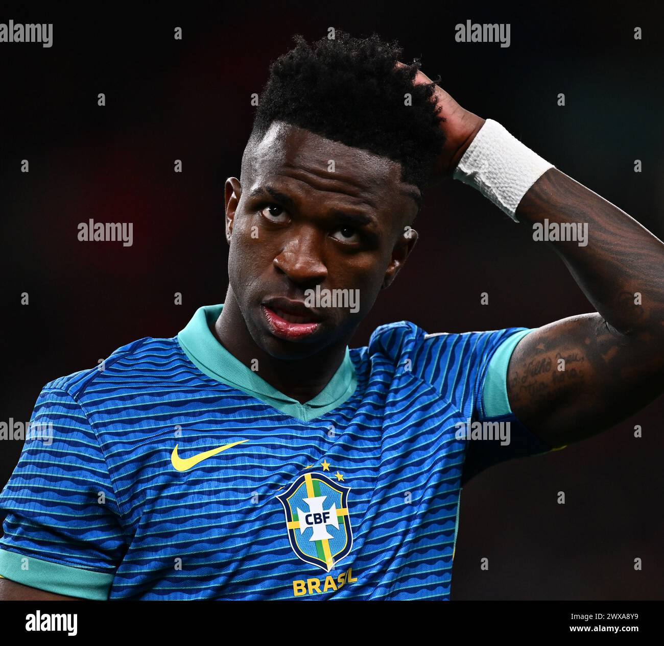 LONDON ENGLAND MARCH 23 Vinicius Junior Of Brazil During The london-england-march-23-vinicius-junior-of-brazil-during-the