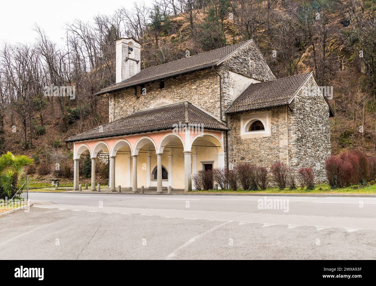 Church of the Madonna di Arbigo in Losen, district of Locarno in the canton of Ticino, Switzerland Stock Photo